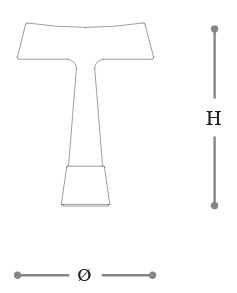 Dimensions of the Teco Incanto Italamp Table Lamp